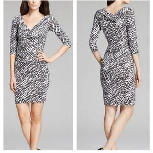 Diane von Furstenberg Bentley SJ Work Office‎ Silk Ruched Mini Dress Size 4